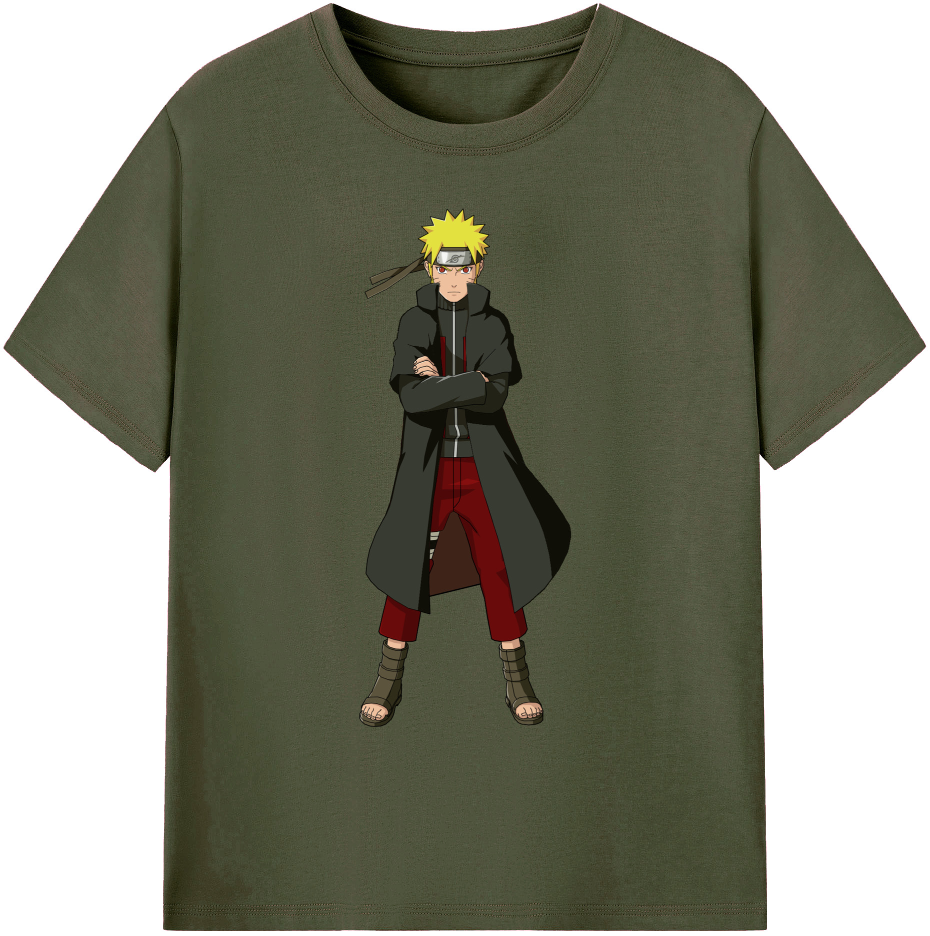 （画像用） NARUTO -ナルト- うずまき ナルト Uzumaki Naruto 綿100％ メンズ半袖Tシャツ｜肌触りやわらか＆通気性